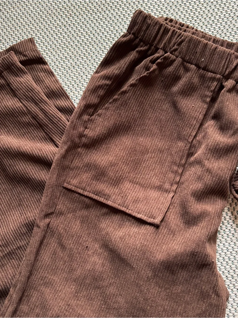 Emery Rose Women’s Brown Wide Pants Size L Pockets Elastic Waist
